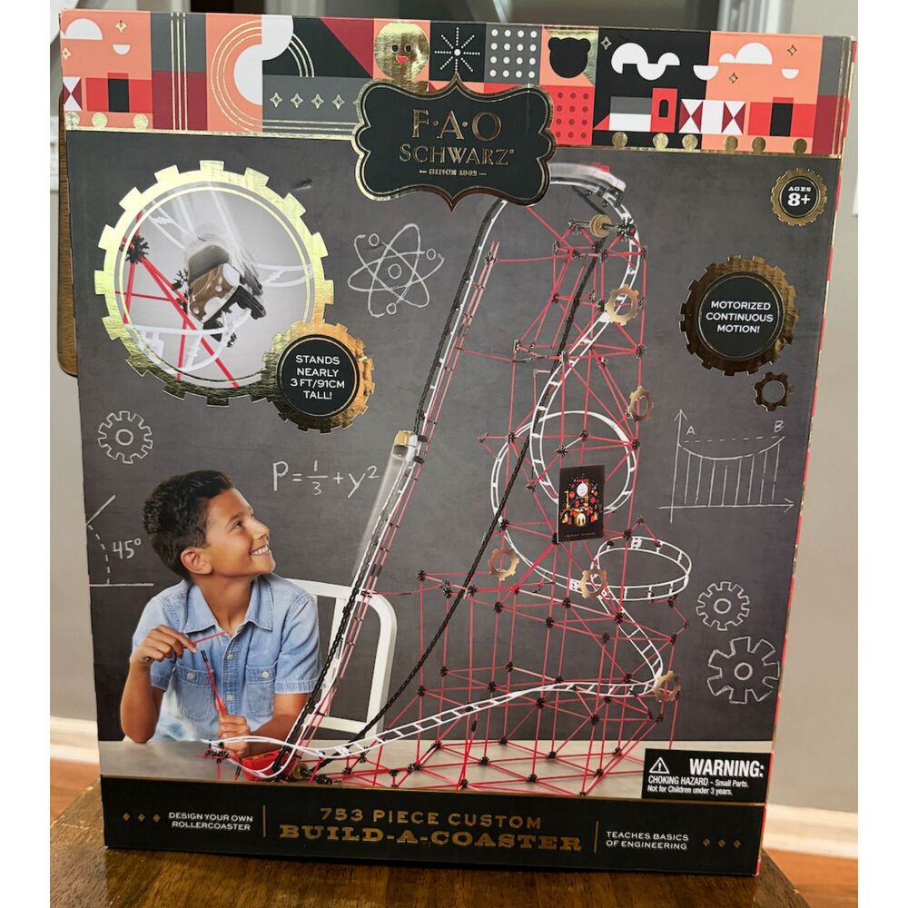 FAO Schwarz Build-A-Coaster 753 Piece STEM Roller Coaster Kit NEW Ages 8+